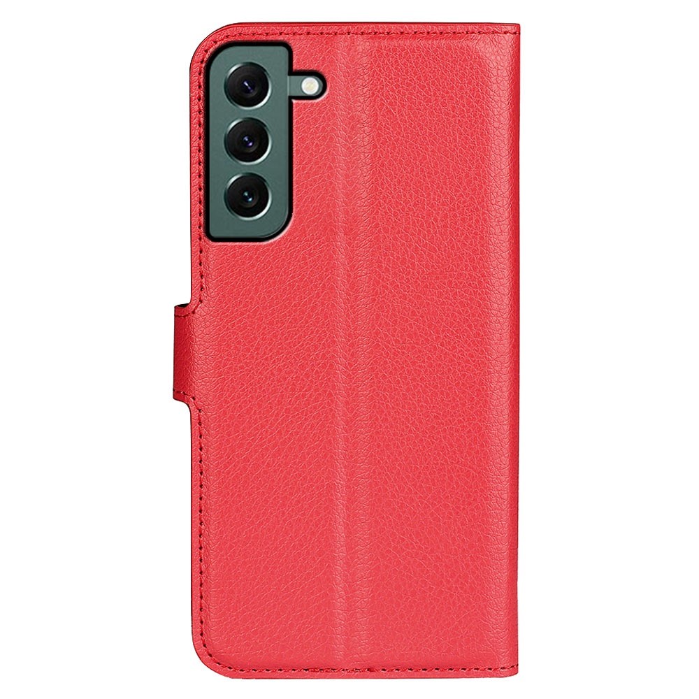  Samsung Galaxy S23 Plus Fodral Litchi Läder Röd