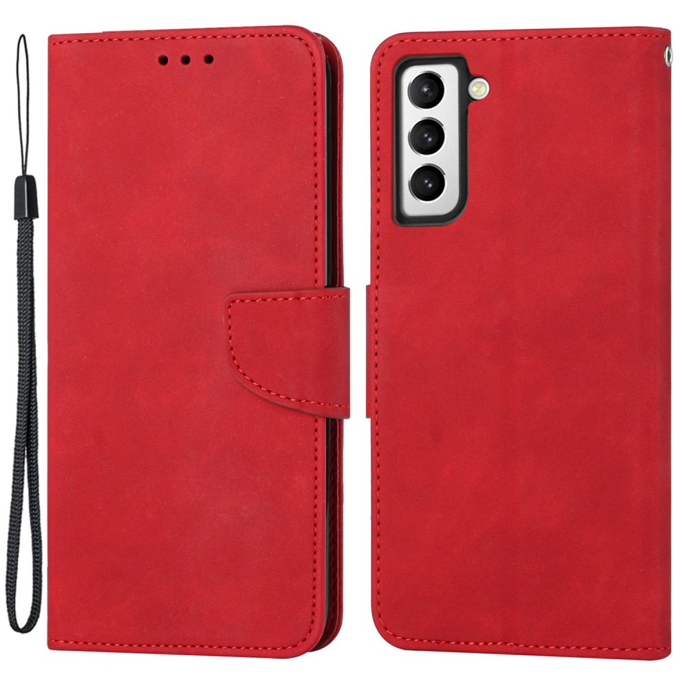  Samsung Galaxy S23 Plus Fodral Solid Läder Röd