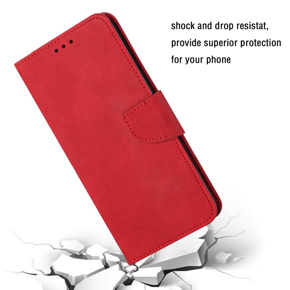  Samsung Galaxy S23 Plus Fodral Solid Läder Röd