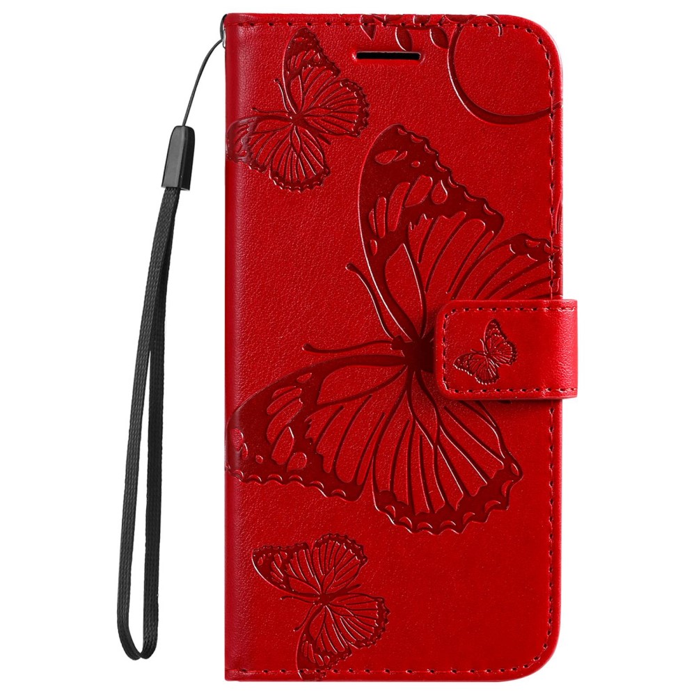  Samsung Galaxy S23 Plus Fodral Tryckta Fjärilar Röd