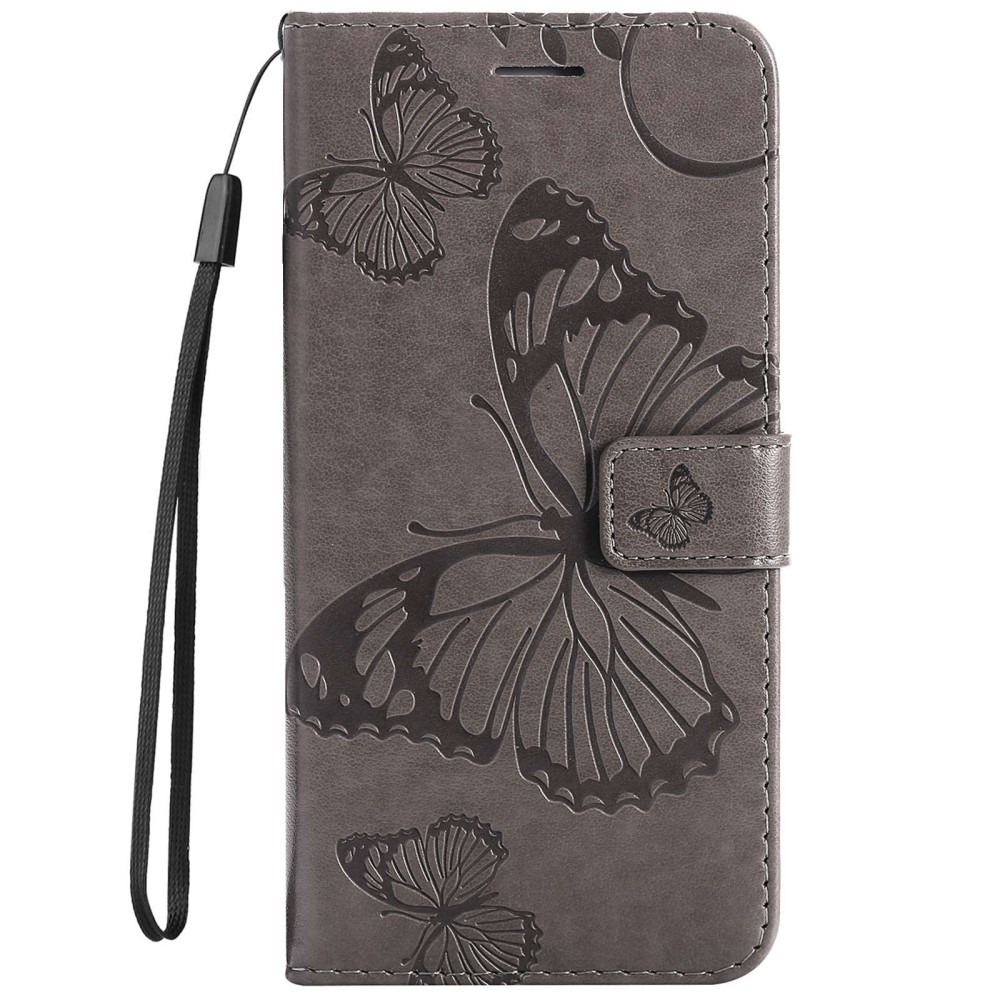  Samsung Galaxy S23 Plus Fodral Tryckta Fjärilar Grå