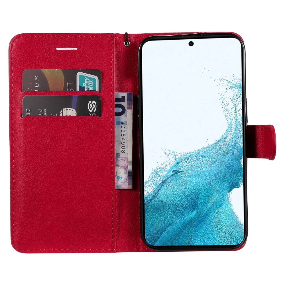  Samsung Galaxy S23 Plus Fodral Läder Röd