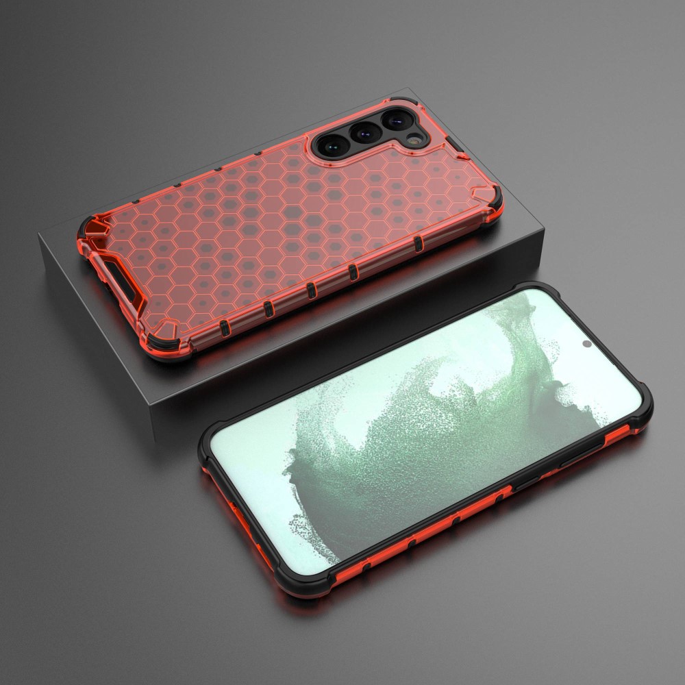  Samsung Galaxy S23 Plus Skal Honeycomb Hybrid Röd