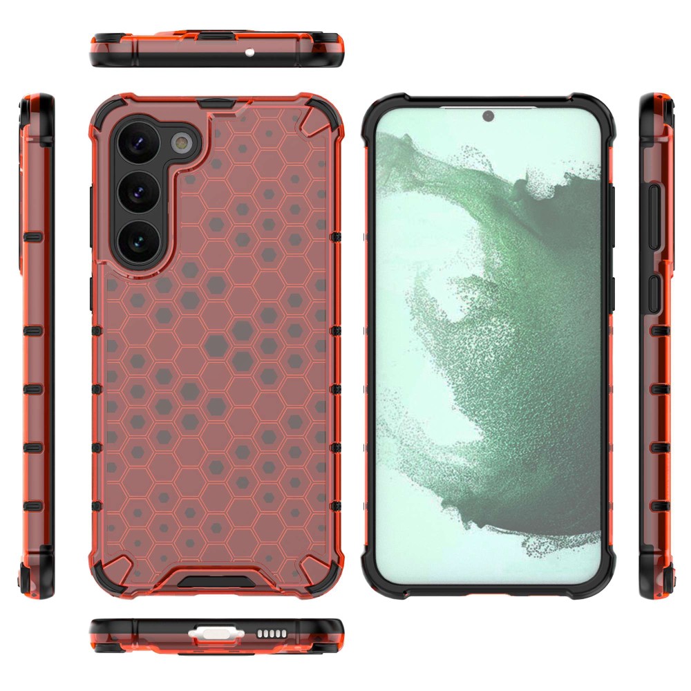 Samsung Galaxy S23 Plus Skal Honeycomb Hybrid Röd