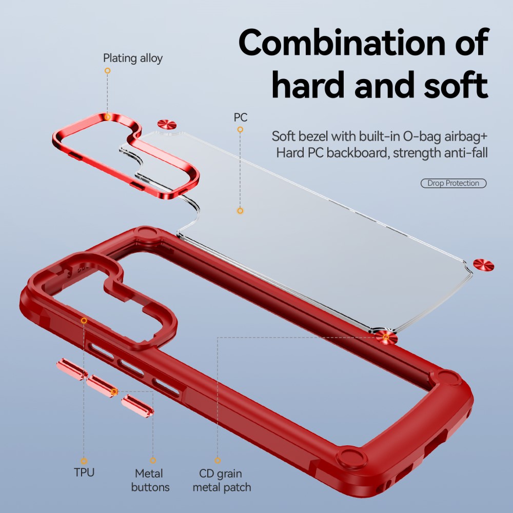  Samsung Galaxy S23 Plus Skal Shockproof Hybrid Röd