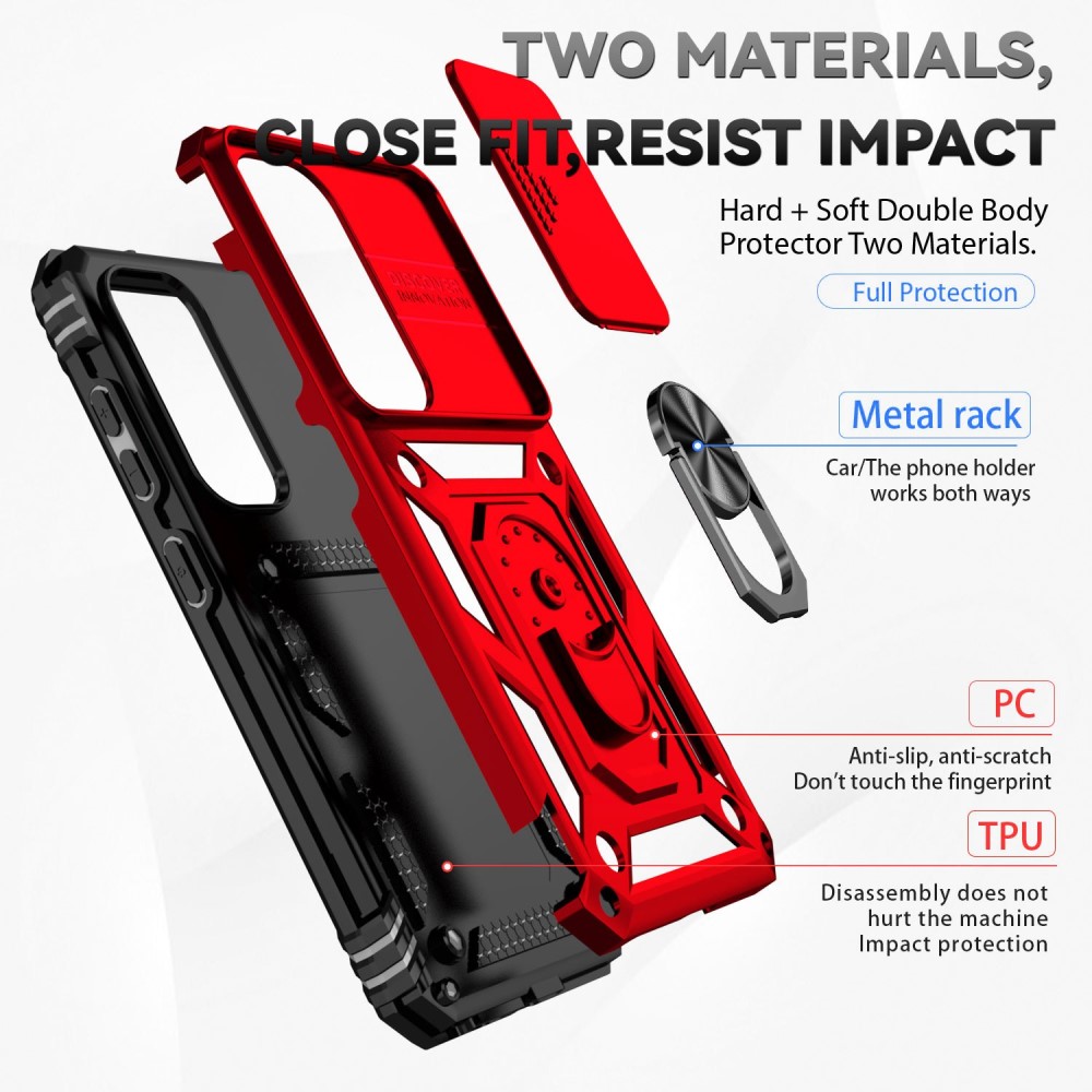  Samsung Galaxy S23 Plus Skal CamShield Ring Röd