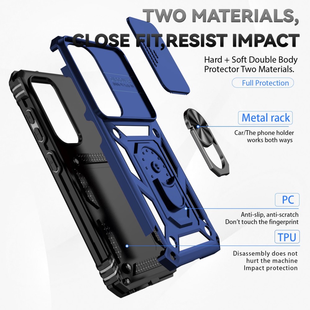  Samsung Galaxy S23 Plus Skal CamShield Ring Blå