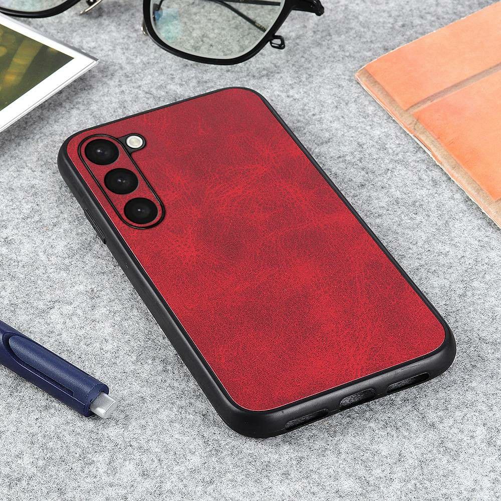  Samsung Galaxy S23 Plus Skal Läderbelagt Röd