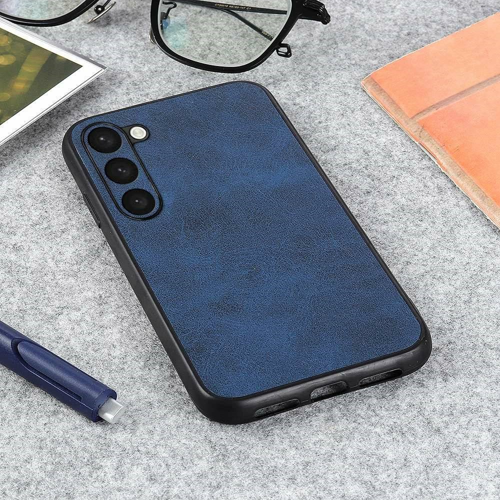  Samsung Galaxy S23 Plus Skal Läderbelagt Blå
