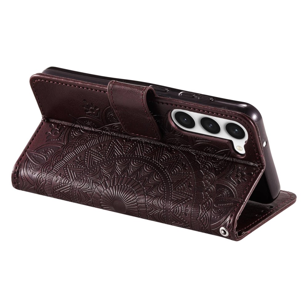  Samsung Galaxy S23 Plus Fodral Mandala Läder Brun