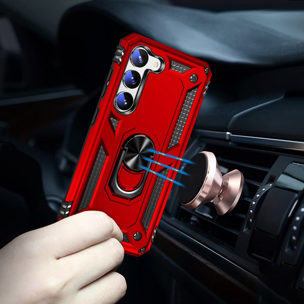  Samsung Galaxy S23 Plus Skal Ring Shockproof Hybrid Röd