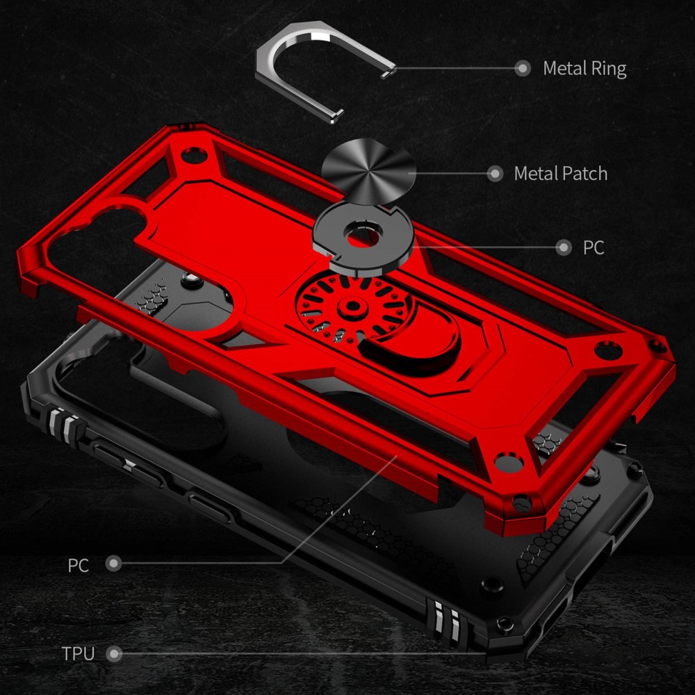  Samsung Galaxy S23 Plus Skal Ring Shockproof Hybrid Röd