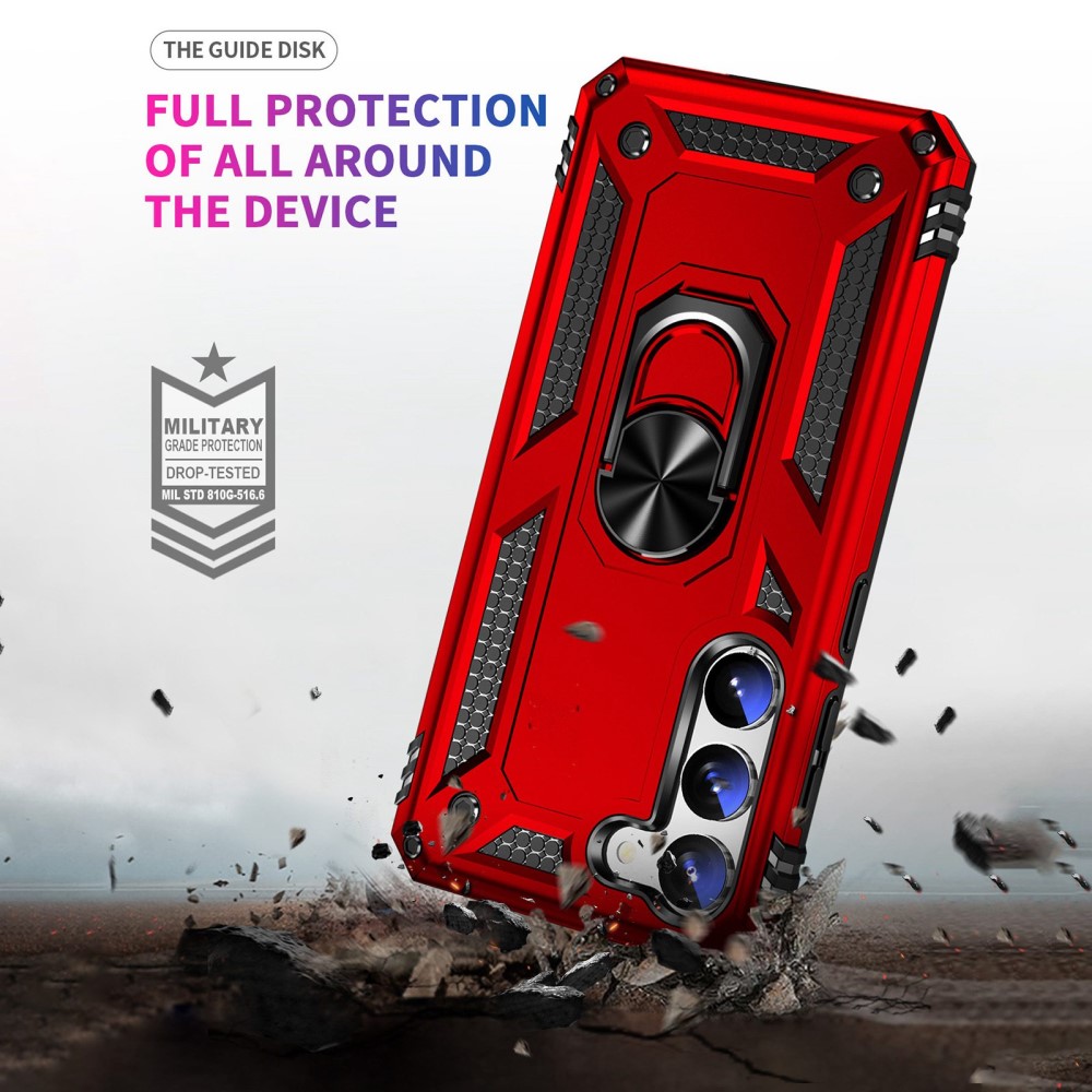  Samsung Galaxy S23 Plus Skal Ring Shockproof Hybrid Röd
