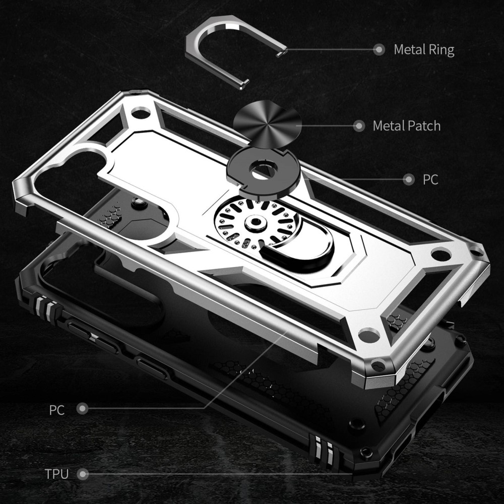  Samsung Galaxy S23 Plus Skal Ring Shockproof Hybrid Silver
