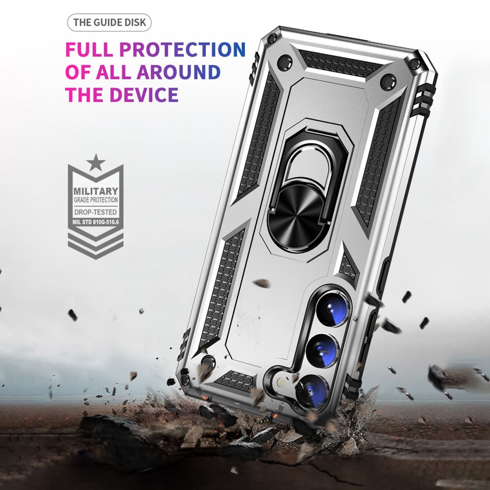  Samsung Galaxy S23 Plus Skal Ring Shockproof Hybrid Silver