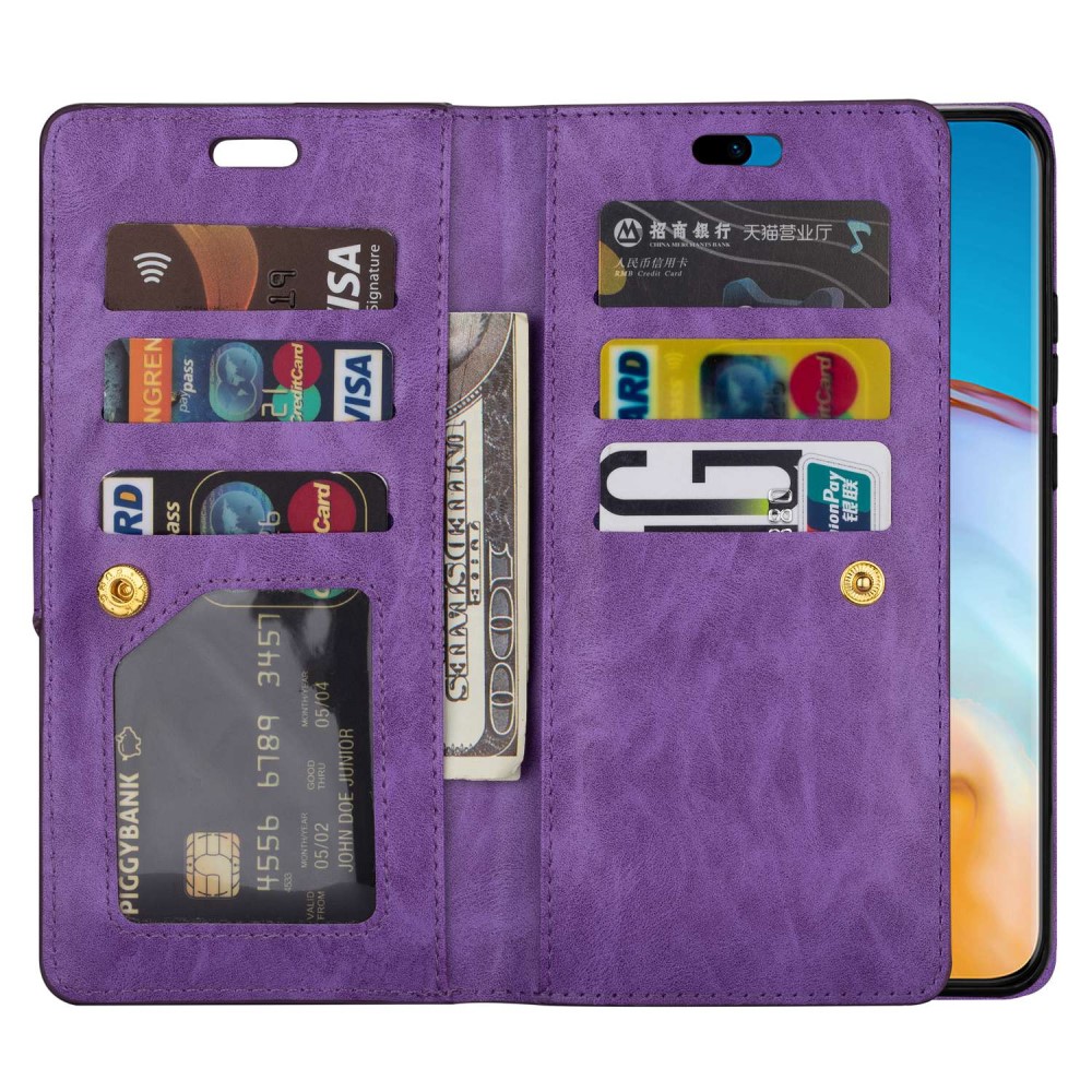 Samsung Galaxy S23 Plus Fodral Multifunktionell Med Frontficka Lila