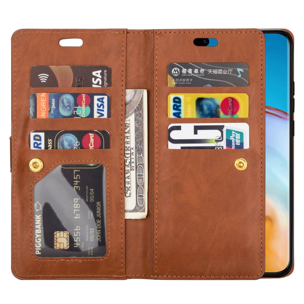  Samsung Galaxy S23 Plus Fodral Multifunktionell Med Frontficka Brun