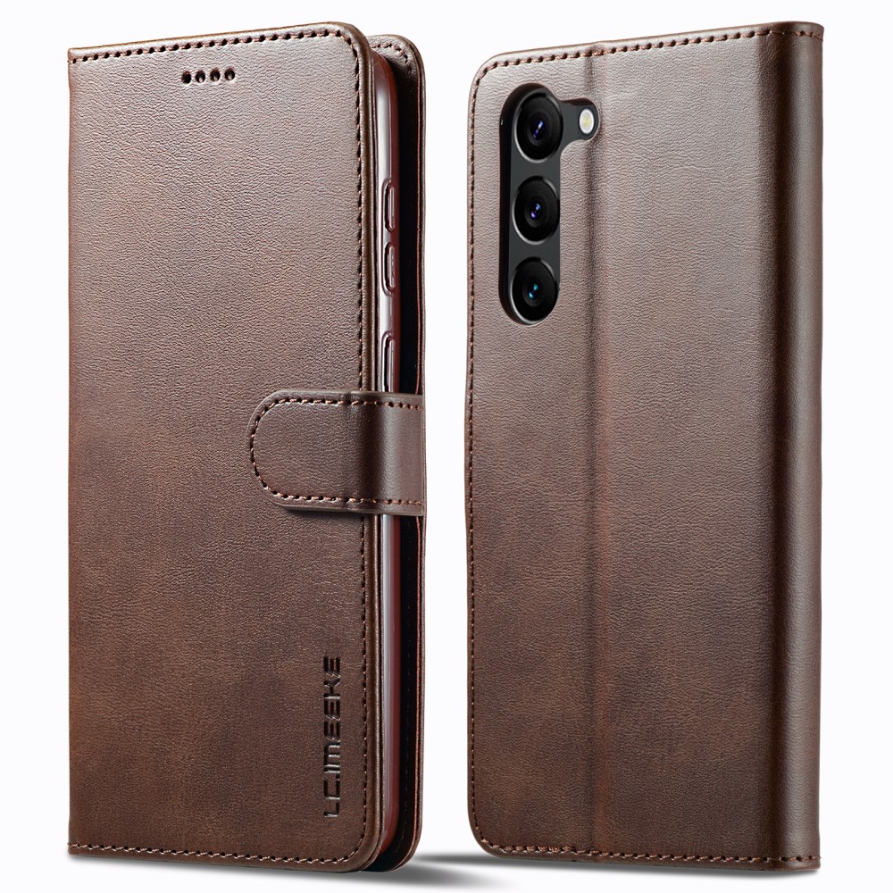 LC.IMEEKE LC.IMEEKE Samsung Galaxy S23 Plus Fodral Läder Brun