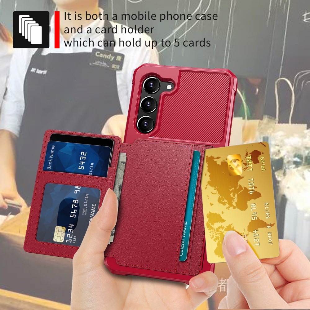  Samsung Galaxy S23 Plus Skal Med Plånbok Röd