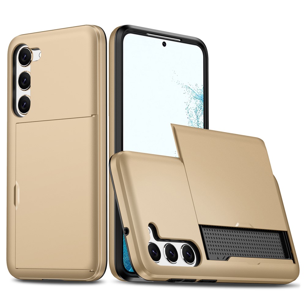  Samsung Galaxy S23 Plus Skal Med Kortfack Guld