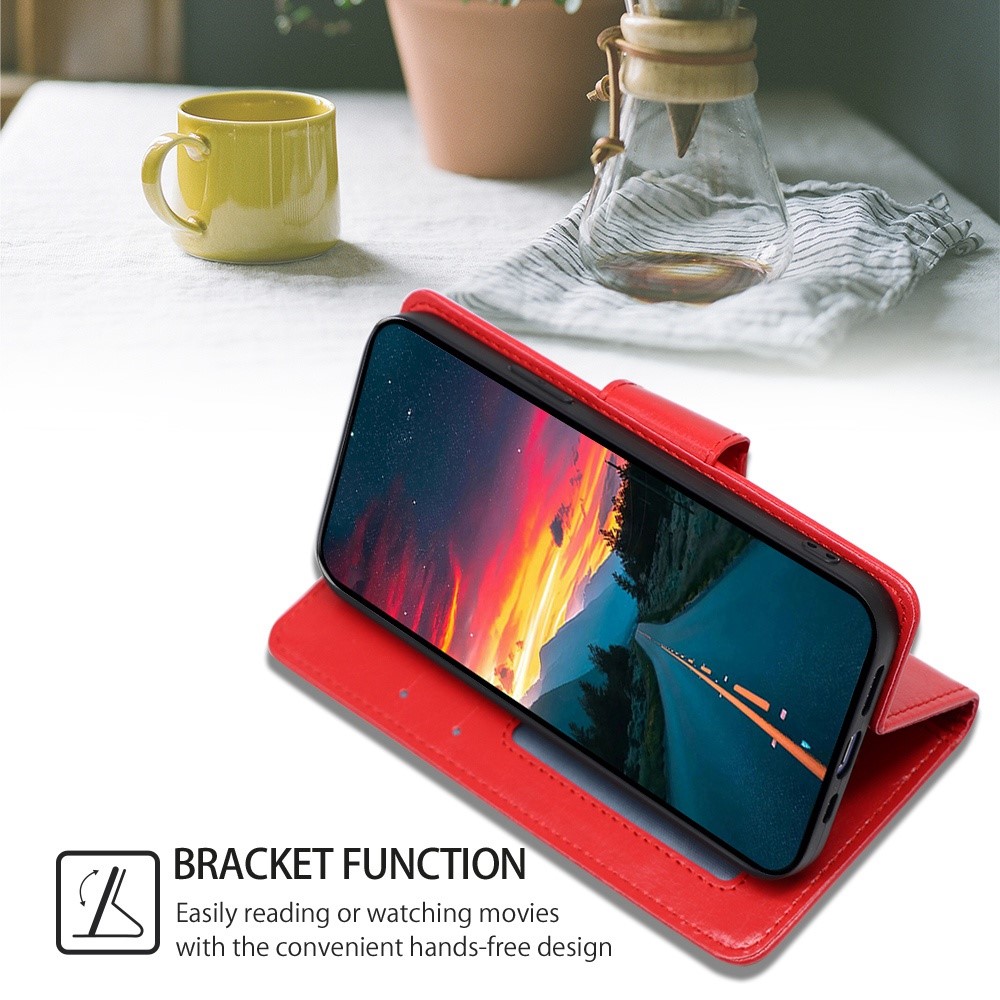  Samsung Galaxy S23 Plus Fodral Läder Röd