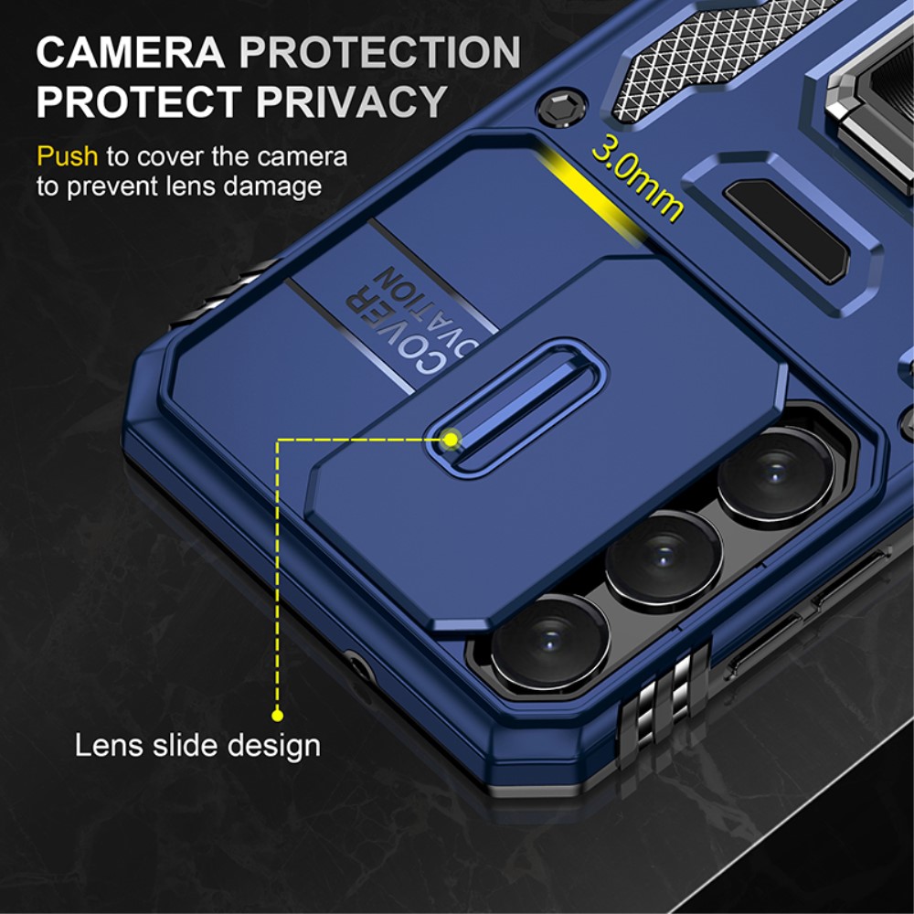  Samsung Galaxy S23 Plus Skal Ring CamShield Blå