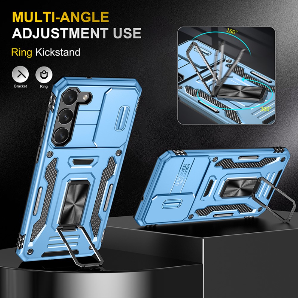  Samsung Galaxy S23 Plus Skal Ring CamShield Ljus Blå