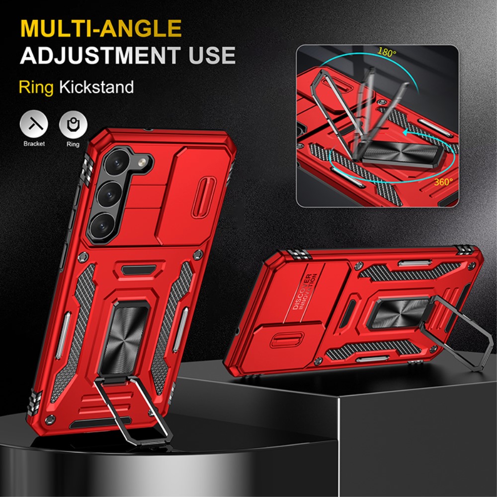  Samsung Galaxy S23 Plus Skal Ring CamShield Röd
