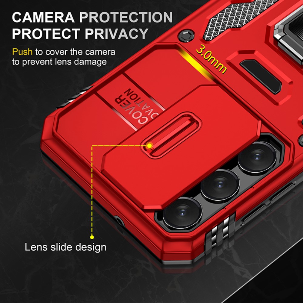  Samsung Galaxy S23 Plus Skal Ring CamShield Röd