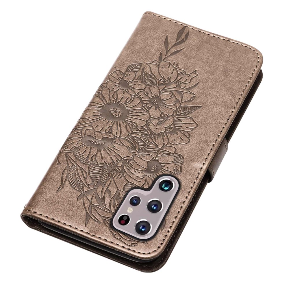  Samsung Galaxy S23 Ultra Fodral Fjäril Tryck Grå