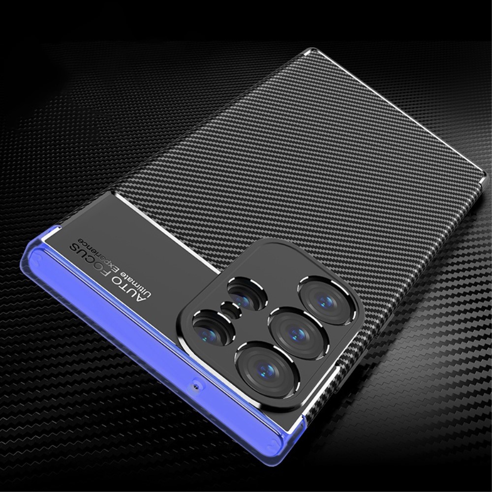  Samsung Galaxy S23 Ultra Skal Kolfiber Textur Svart