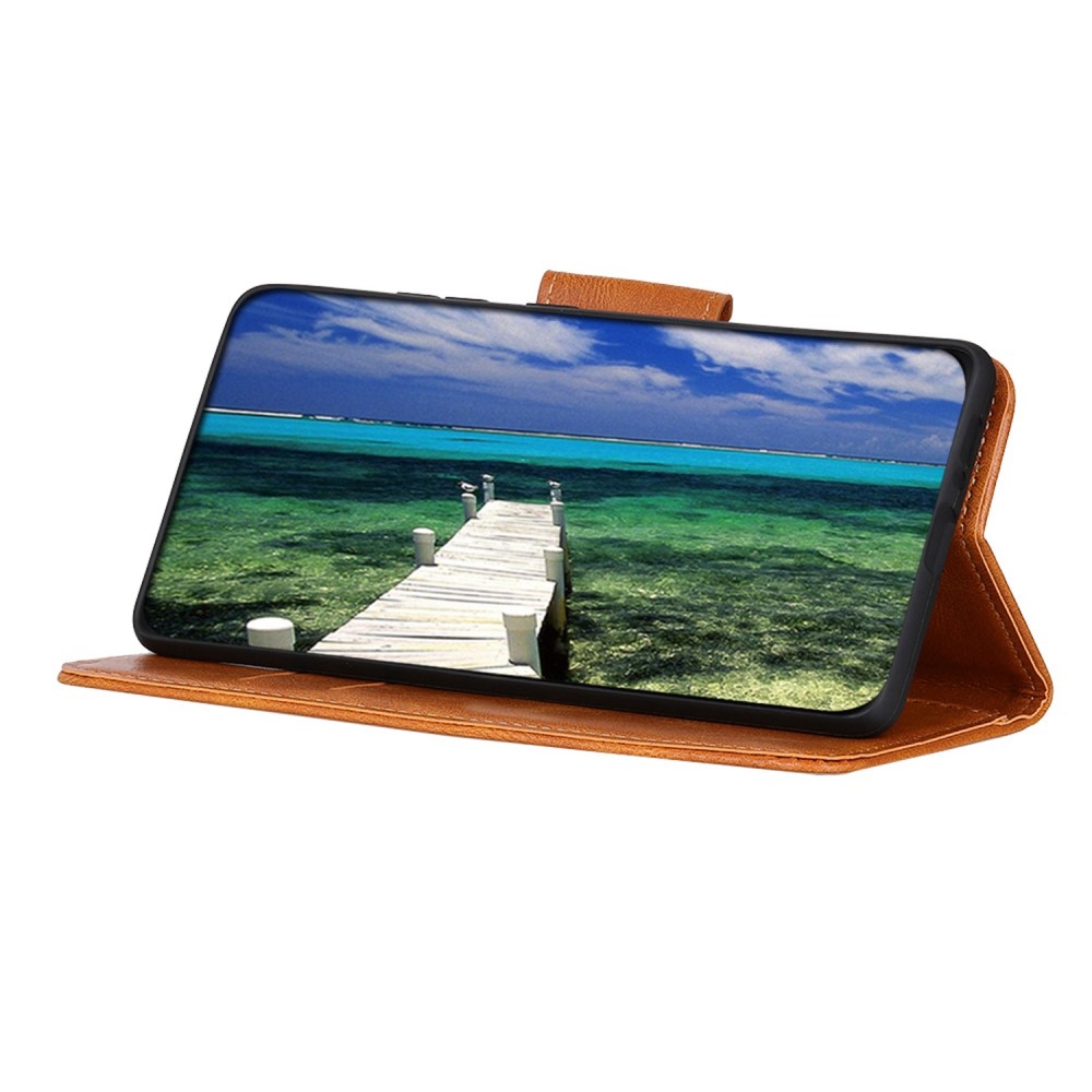  Samsung Galaxy S23 Ultra Fodral Crazy Horse Split Läder Brun