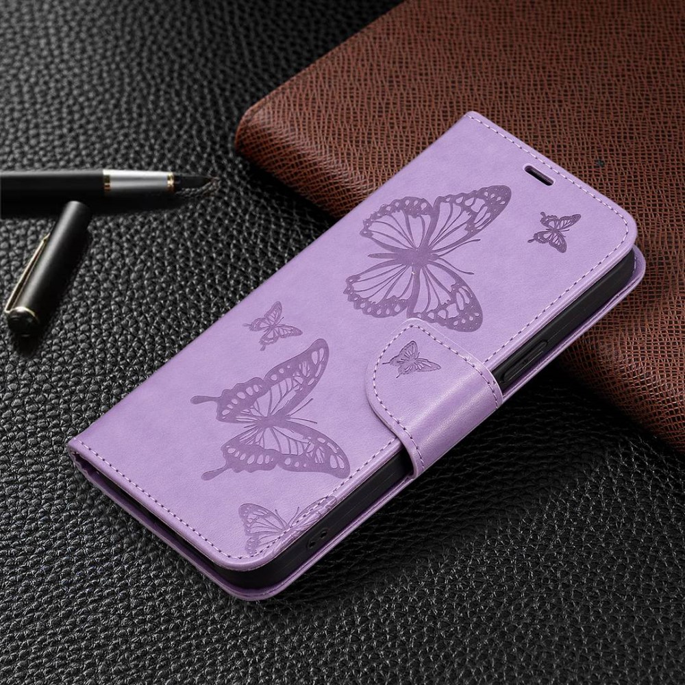  Samsung Galaxy S23 Ultra Fodral Tryckta Fjärilar Lila