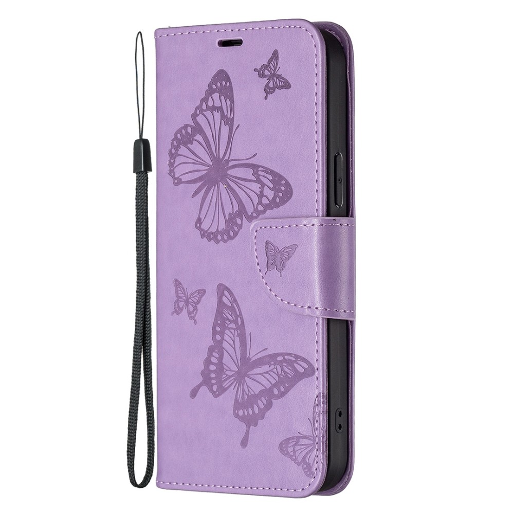  Samsung Galaxy S23 Ultra Fodral Tryckta Fjärilar Lila