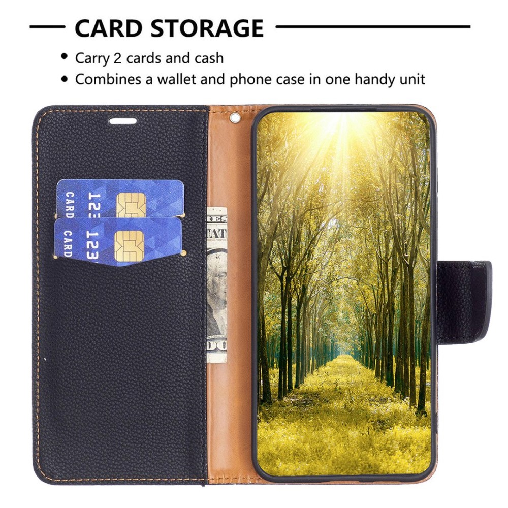  Samsung Galaxy S23 Ultra Fodral Litchi Shark Svart