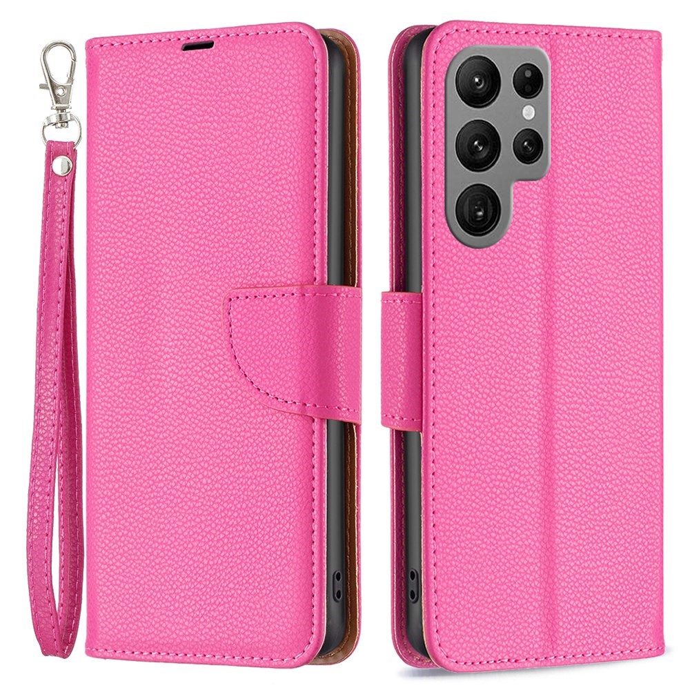  Samsung Galaxy S23 Ultra Fodral Litchi Shark Rosa
