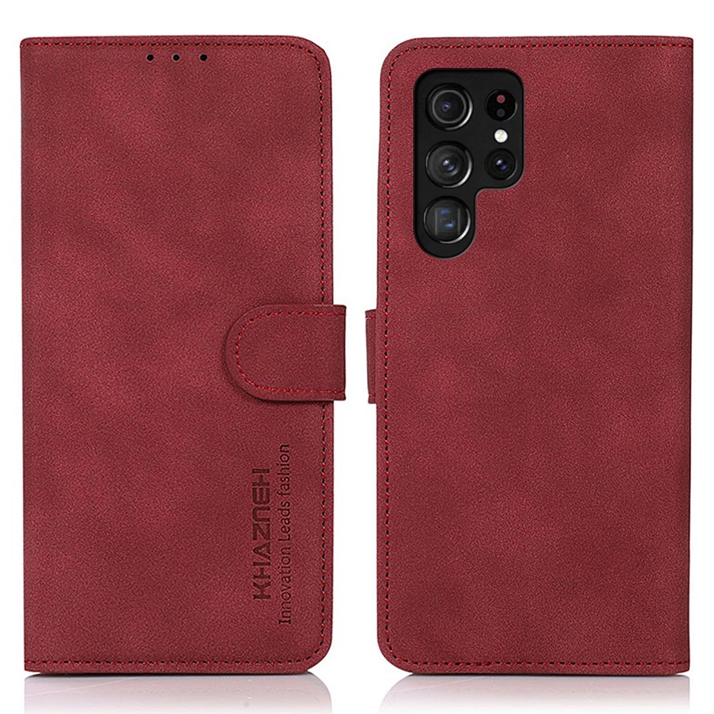 KHAZNEH KHAZNEH Samsung Galaxy S23 Ultra Fodral Läder Röd