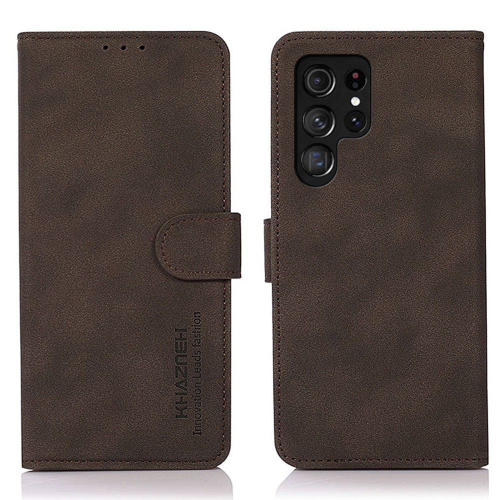 KHAZNEH KHAZNEH Samsung Galaxy S23 Ultra Fodral Läder Brun