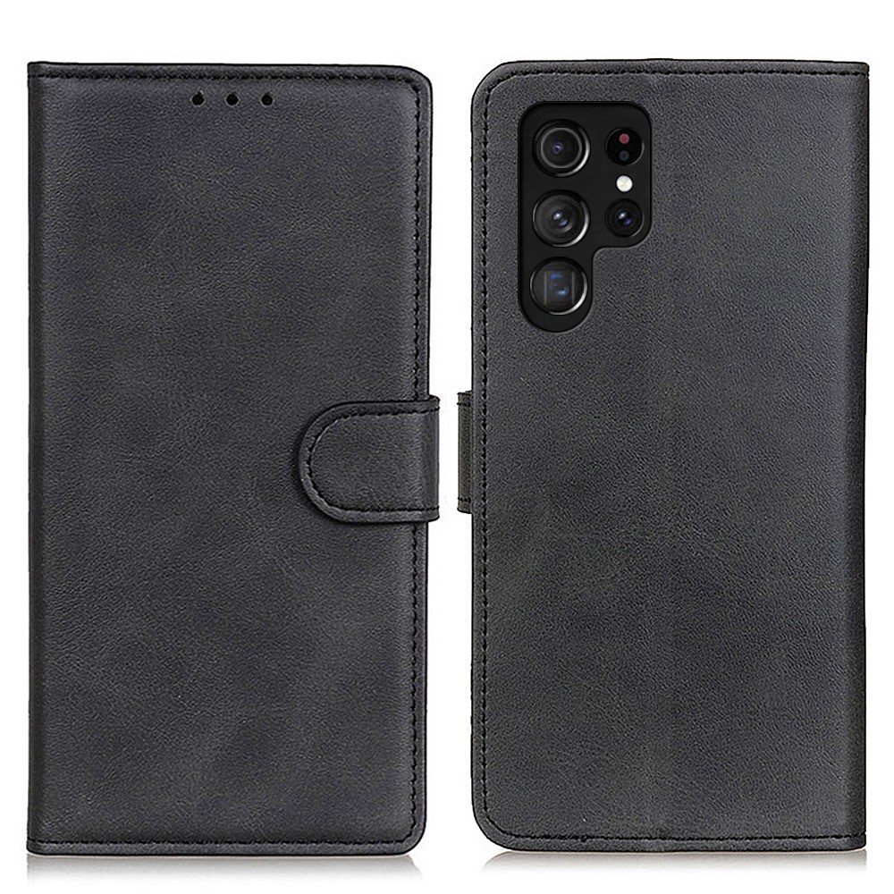  Samsung Galaxy S23 Ultra Fodral Solid Läder Svart