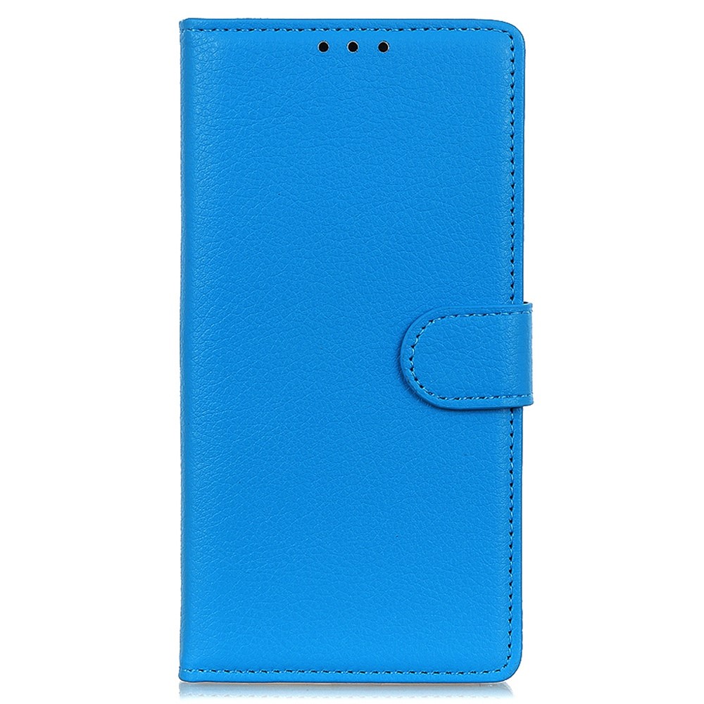  Samsung Galaxy S23 Ultra Fodral Litchi Läder Blå