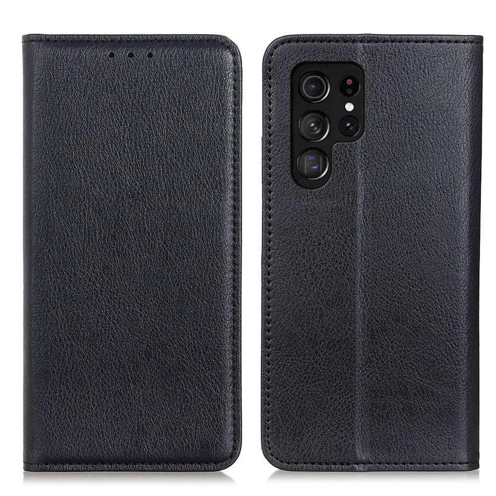 KHAZNEH KHAZNEH Galaxy S23 Ultra Flip Fodral Split Läder Svart