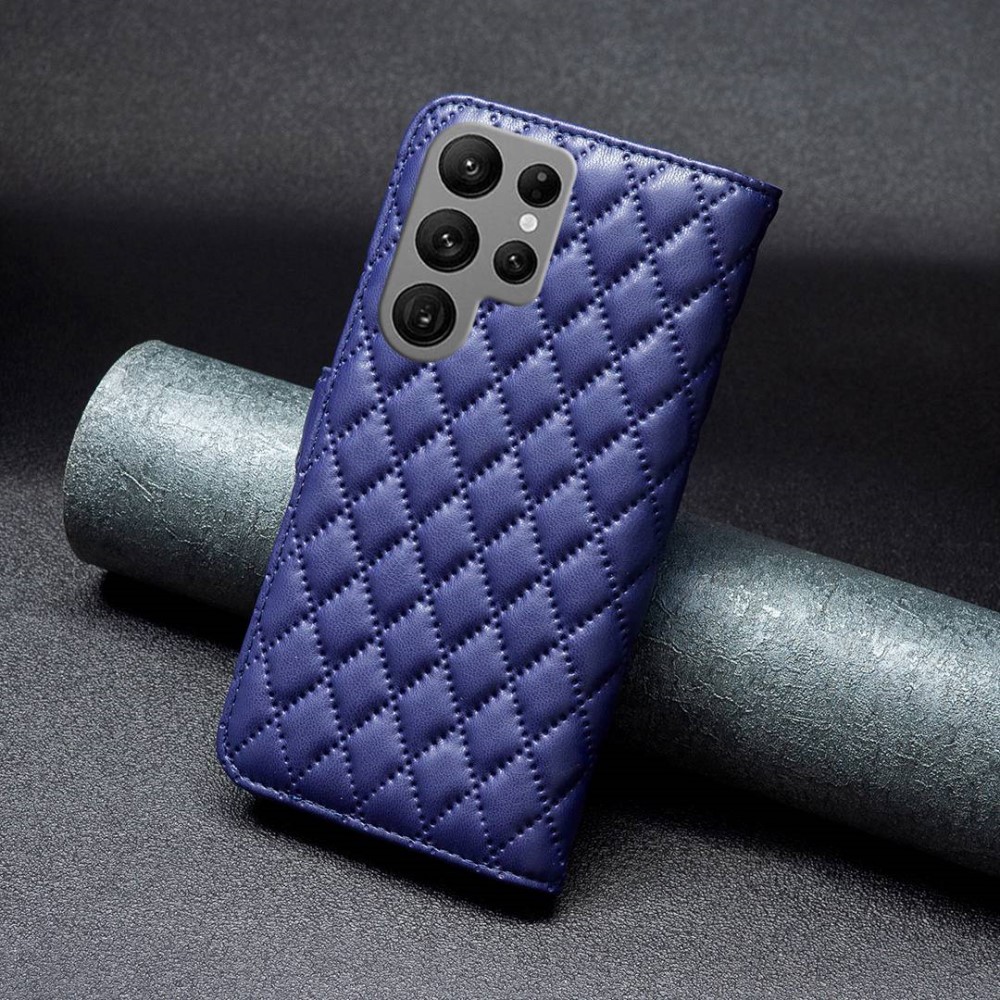  Samsung Galaxy S23 Ultra Fodral Diamond Textur Blå