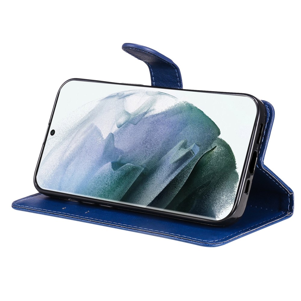  Samsung Galaxy S23 Ultra Fodral Solid Läder Blå