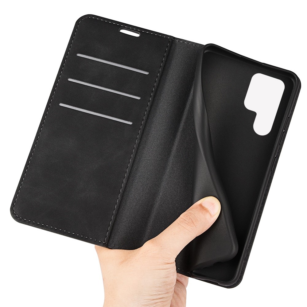  Samsung Galaxy S23 Ultra Fodral Flip Skin Touch Svart