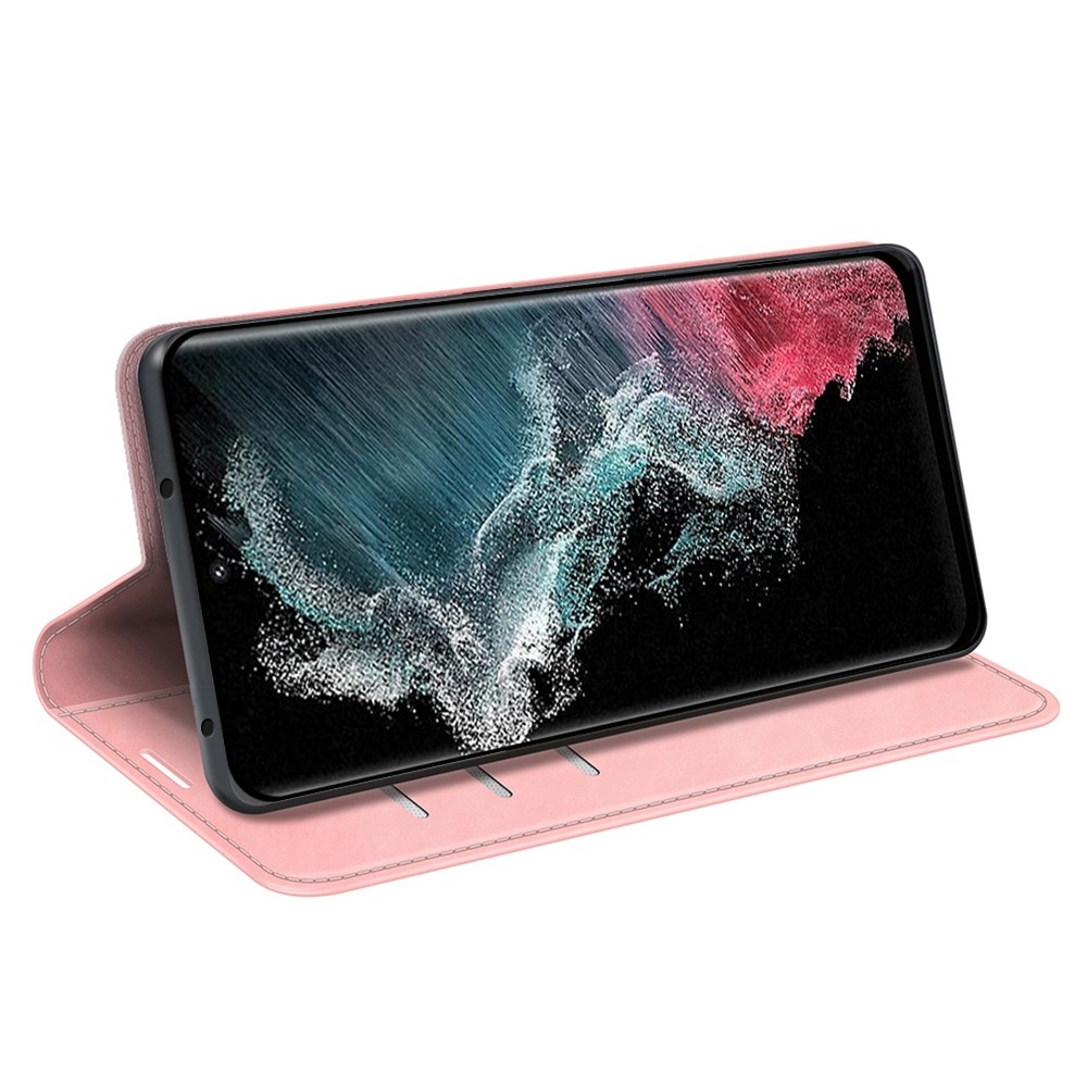  Samsung Galaxy S23 Ultra Fodral Flip Skin Touch Rosa