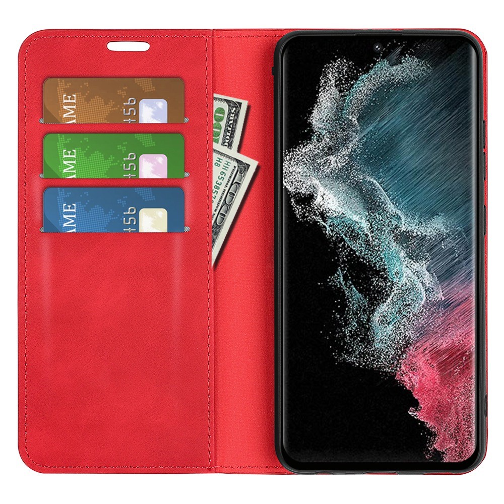  Samsung Galaxy S23 Ultra Fodral Flip Skin Touch Röd