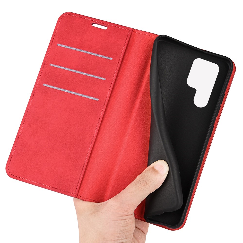  Samsung Galaxy S23 Ultra Fodral Flip Skin Touch Röd