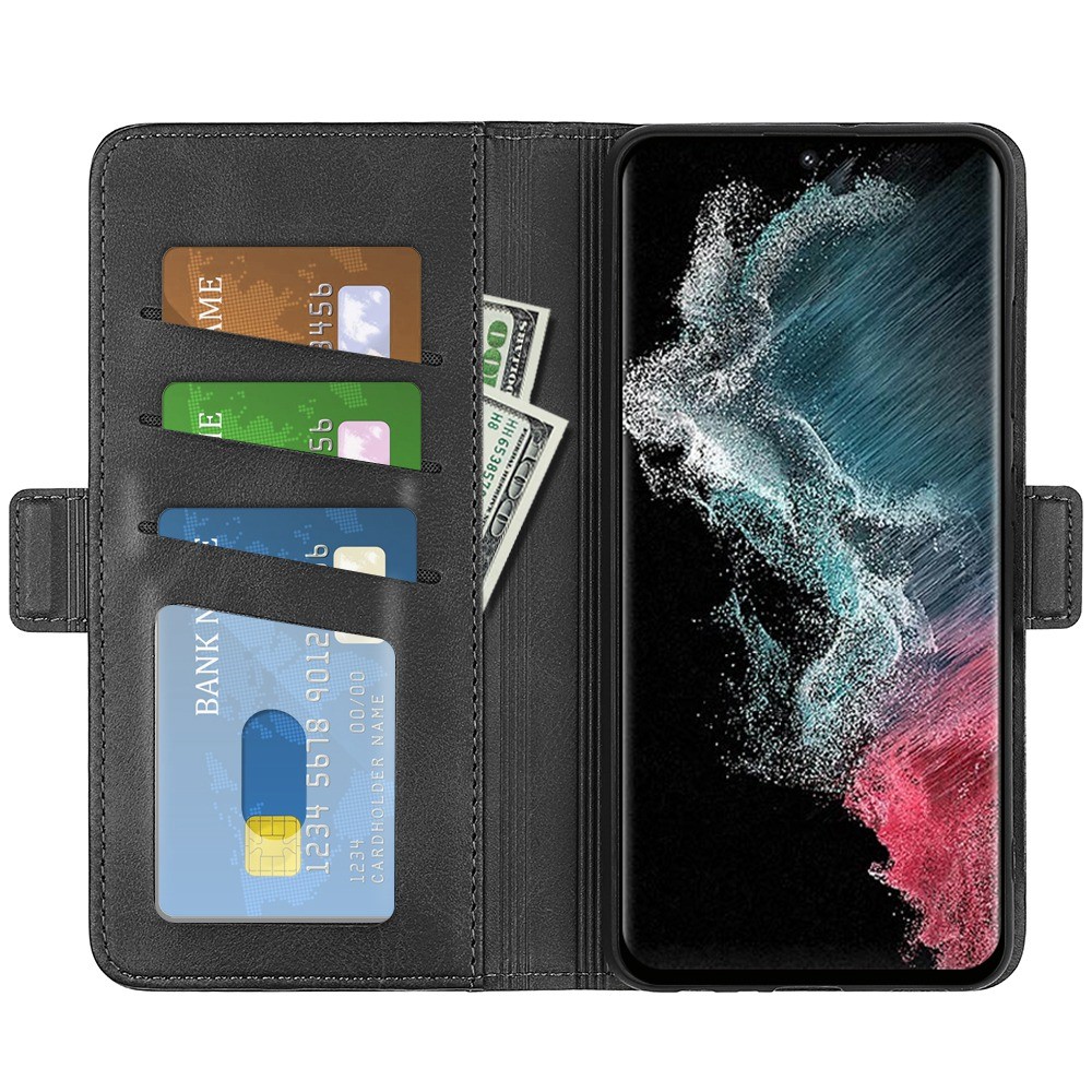  Samsung Galaxy S23 Ultra Fodral Magnetisk Stängning Svart