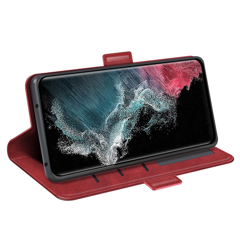  Samsung Galaxy S23 Ultra Fodral Magnetisk Stängning Röd