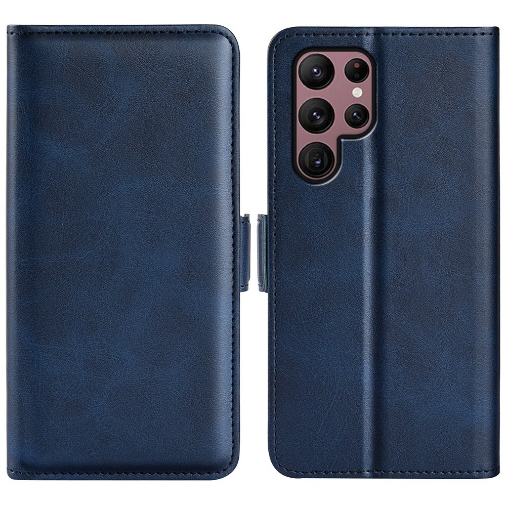  Samsung Galaxy S23 Ultra Fodral Magnetisk Stängning Blå